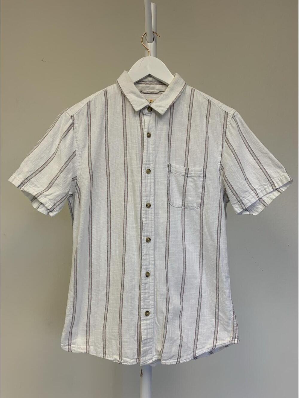 Marine Layer Sz Small Men Short Sleeve Shirt White